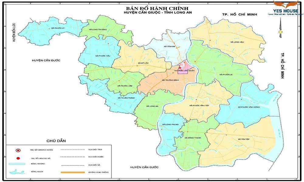 Bản đồ hành chính - Điều chỉnh quy hoạch huyện Cần Giuộc (Long An) năm 2021 - Yeshouse