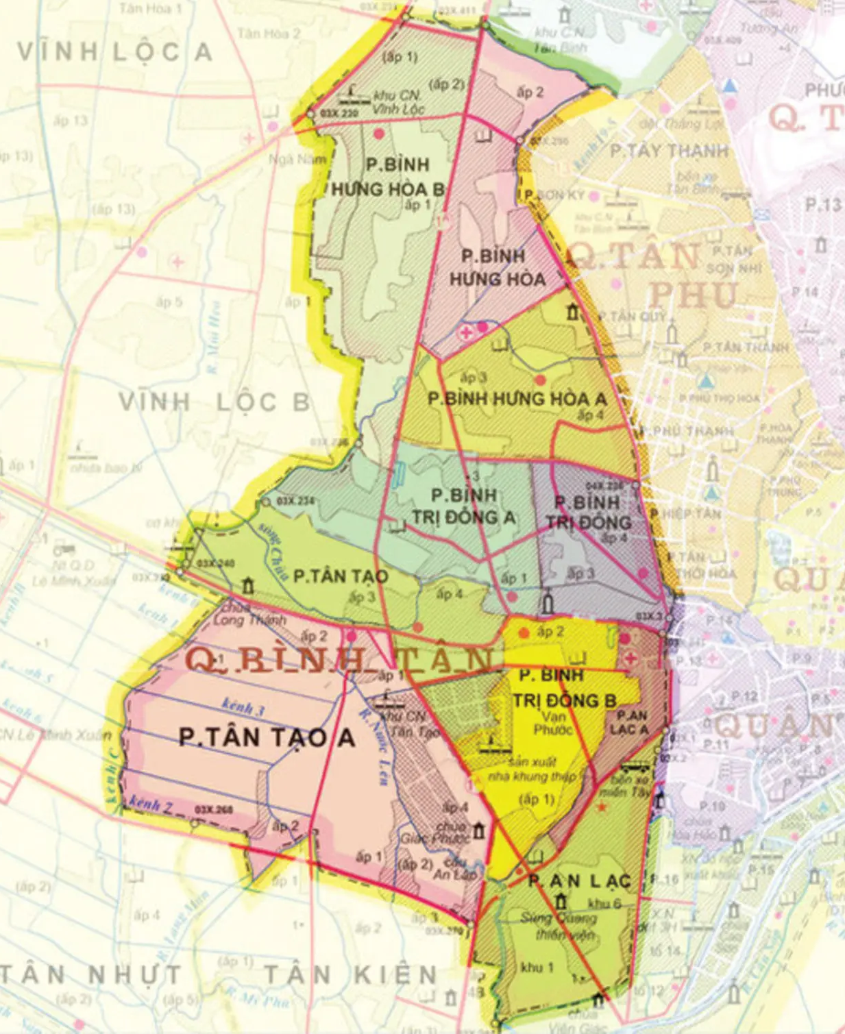Bản đồ hành chính quận Bình Tân - Yeshouse