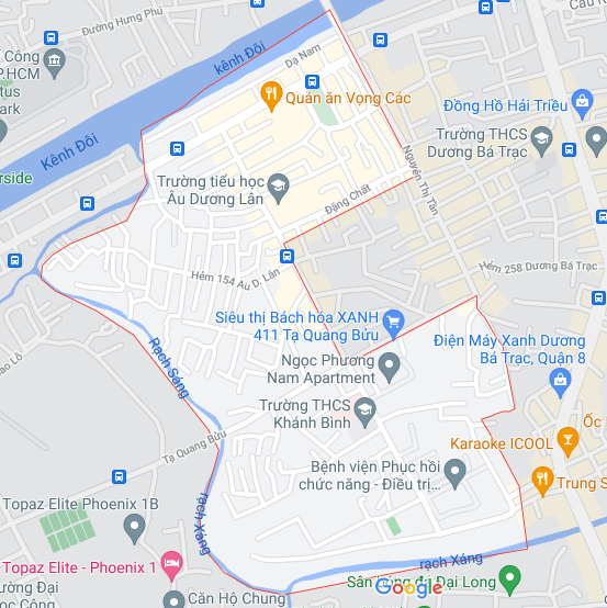 Bản đồ phường 3 quận 8 (ảnh chụp Google Maps tháng 08/2021) - Yeshouse