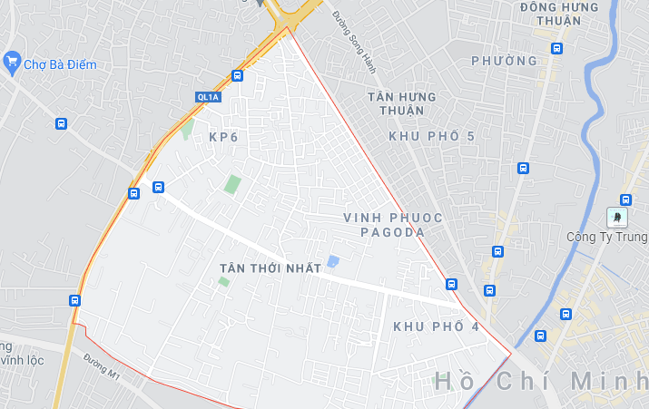 Bản đồ phường Tân Thới Nhất (ảnh chụp Google Maps) - Quy hoạch phường Tân Thới Nhất - Yeshouse