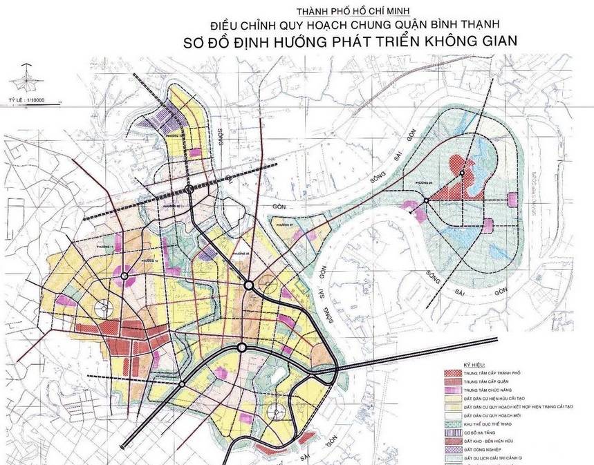 Sơ đồ định hướng phát triển không gian quận Bình Thạnh đến năm 2025 - Bản đồ quy hoạch Bình Thạnh - Yeshouse