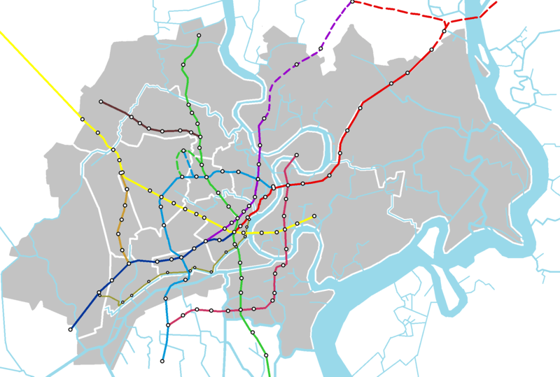 Bản đồ tổng quát các tuyến đường sắt đô thị tại TP.HCM tầm nhìn sau năm 2020 - Yeshouse