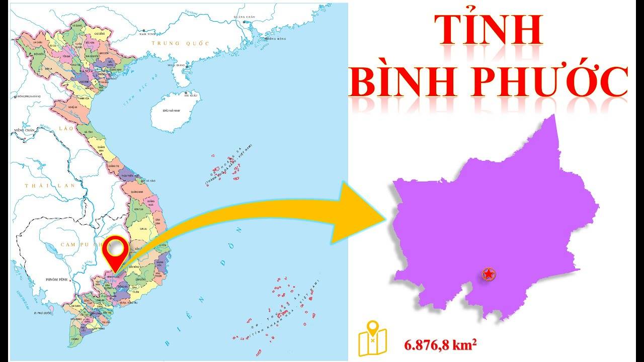 vị trí tỉnh bình phước trên bản đồ việt nam